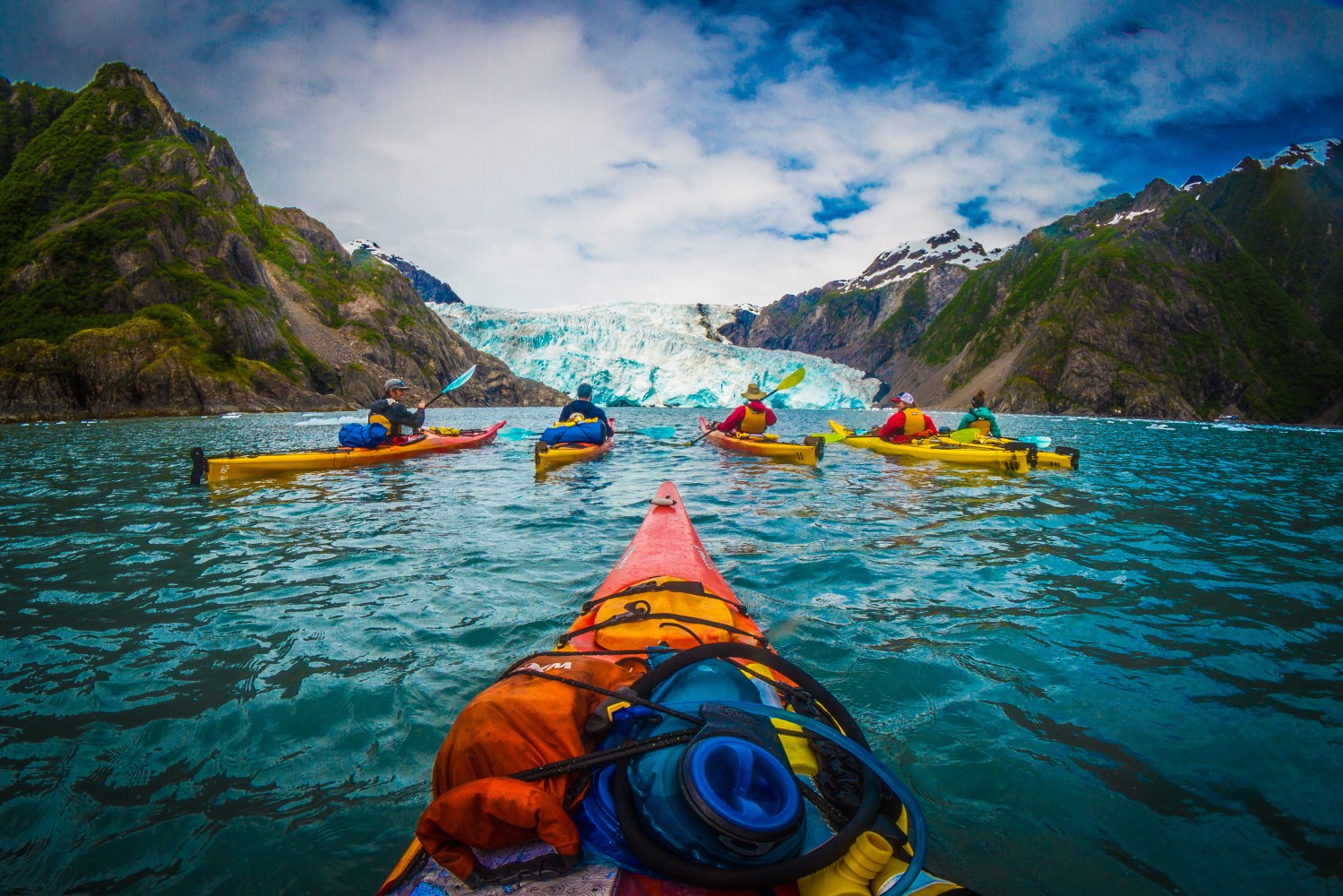 Kayaking near Aialik Bay and Holgate Glacier in Kenai Fjords National Park, Seward, Alaska