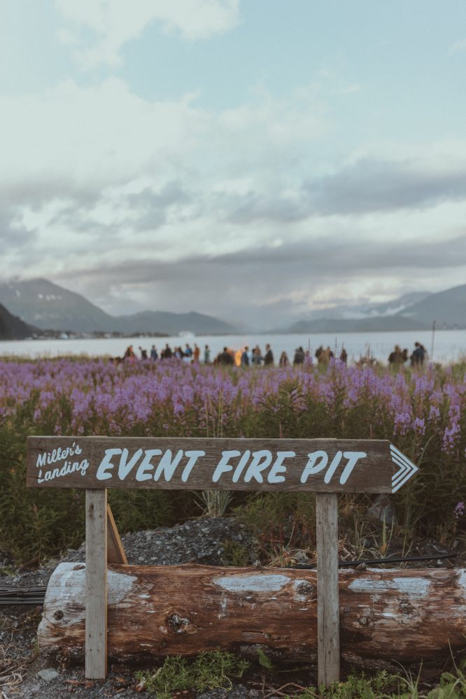 Alaska Beach Wedding Bonfire